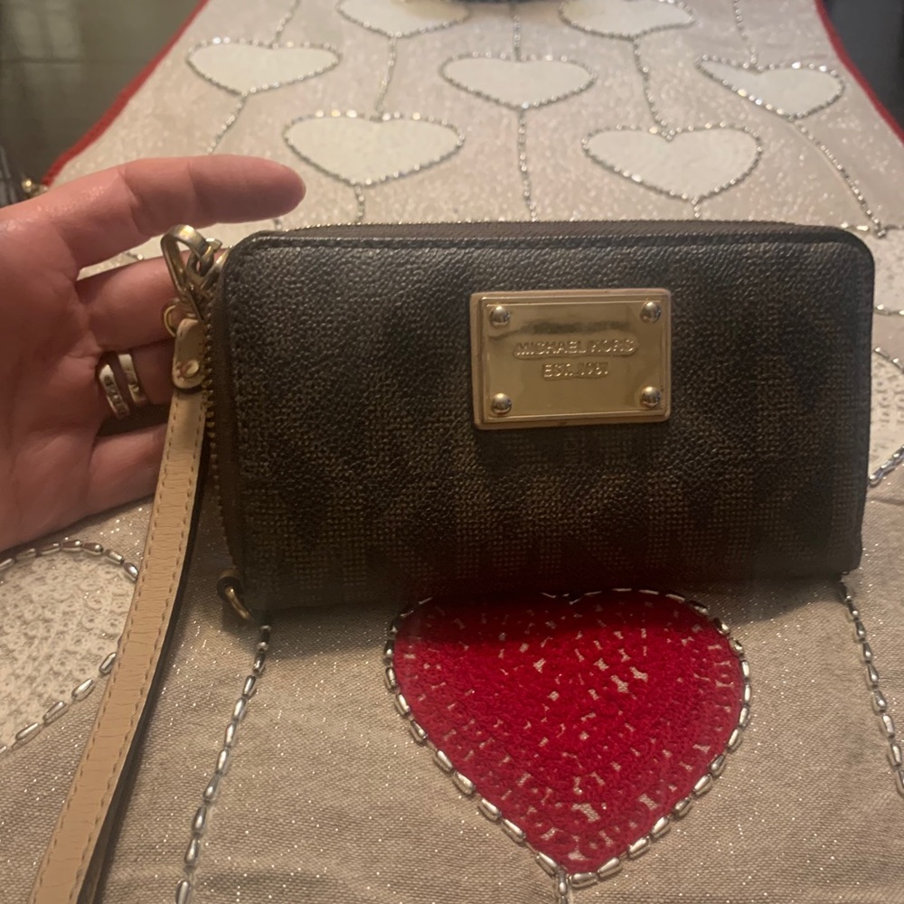 Michael Kors Brown logo small wallet